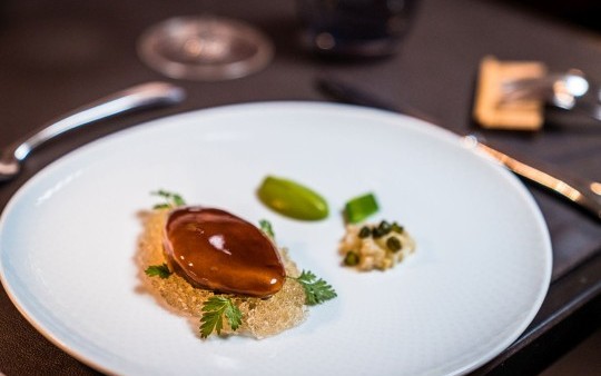 Mit Gänseleber gefüllte Wachtelbrust